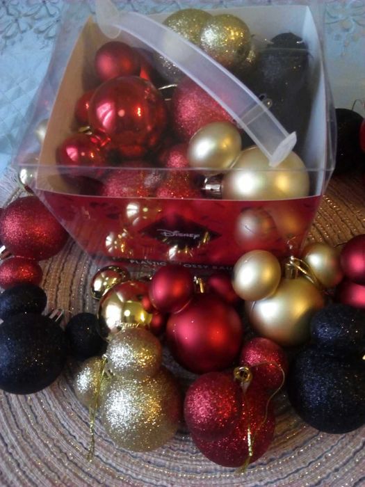 Bombki Disney choinkowe świąteczne Myszka Minnie Mickey brokat Komplet