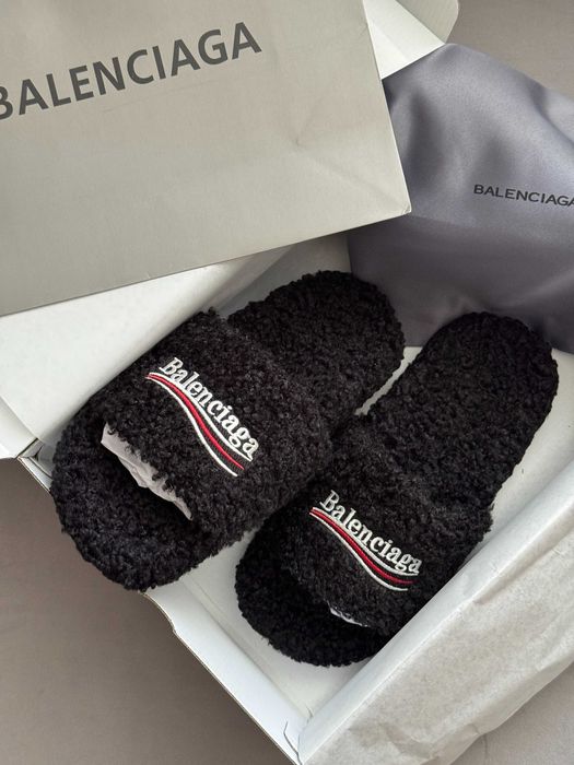 !PREMIUM! Сланці BALENCIAGA FURRY Slide Black | 41 42 43 44 45