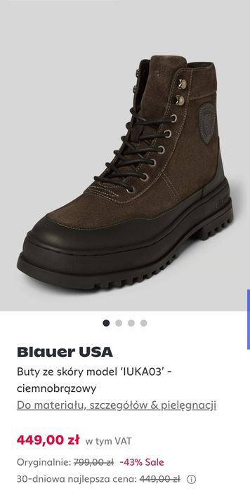 Blauer Iuka botki sznurowane 45