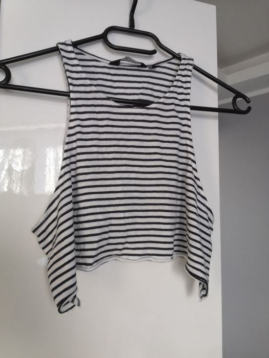New look bluzka crop top paski.