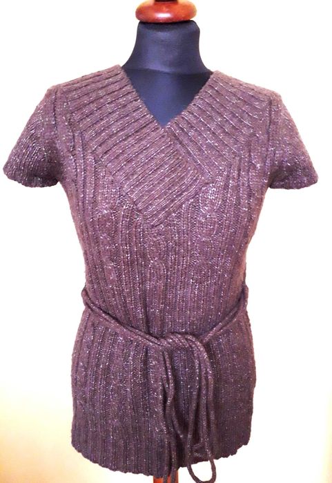 Sweterek sweter M/S brąz wełna  vintage