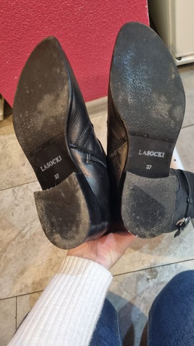 Kozaki Lasocki czarne skórzane