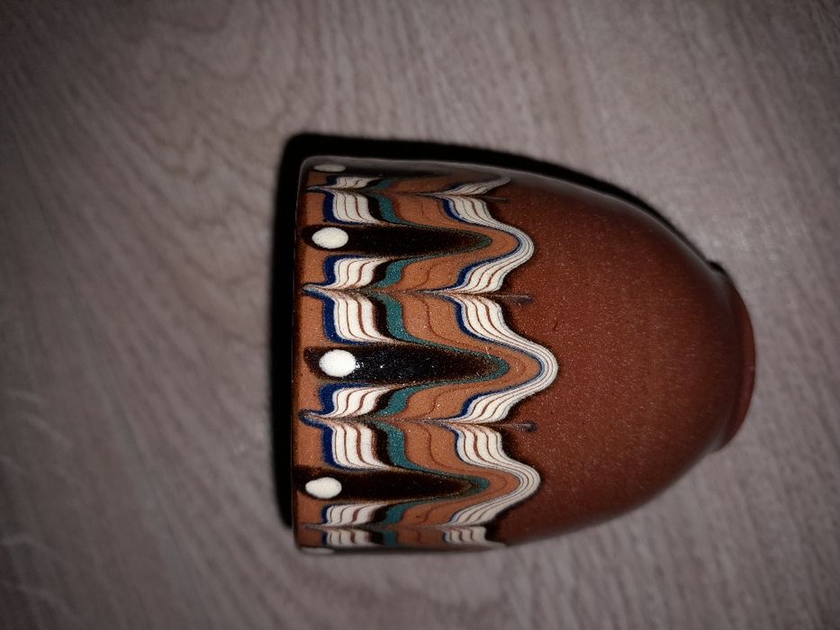 PRL 6szt  Kubki gliniane brązowe na grzane wino grzaniec