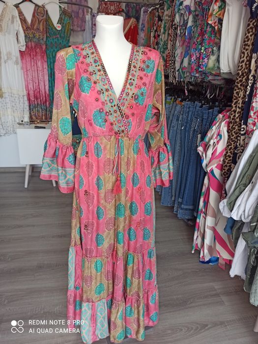 Sukienka boho jedwab indyjski