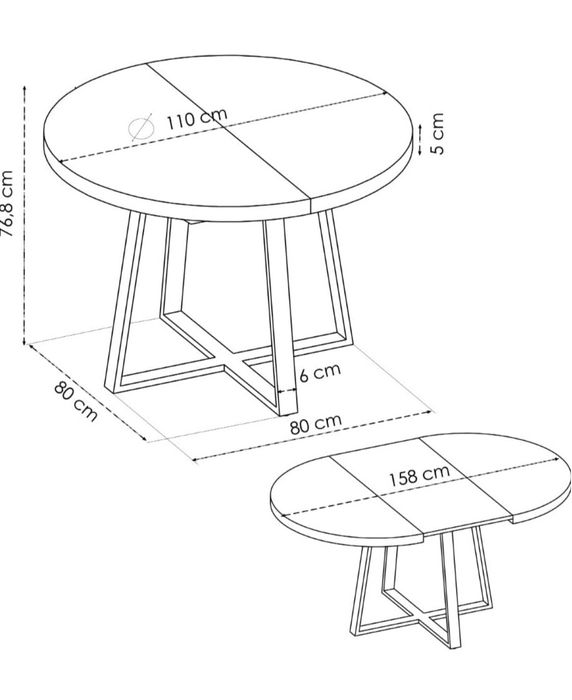 Mesa redonda extensível
