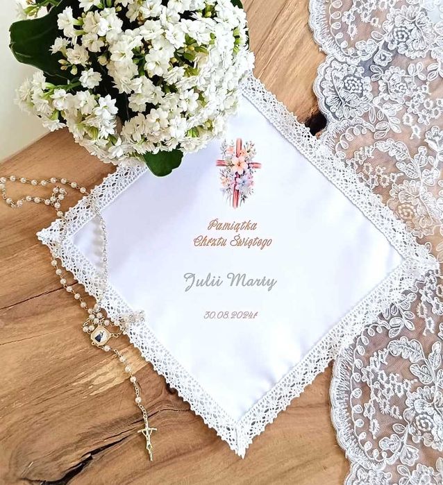 Kokarda Świeca do Chrztu z Szatką