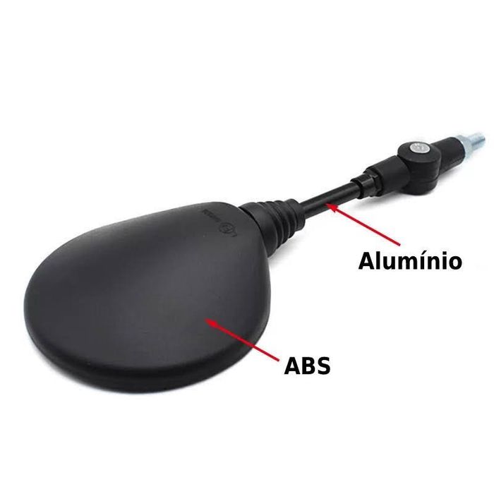 Par de espelhos redondos homologados 10 cm M10 haste moto cafe racer