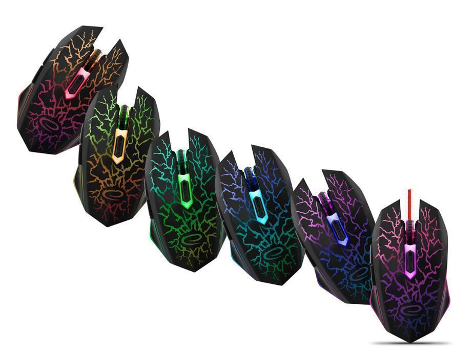 Myszka gamingowa podświetlana Esperanza MX211 mysz dla graczy 2400DPI