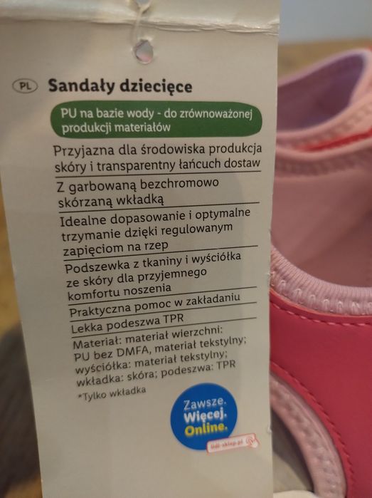 Sandały dziewczęce r 36 wkładka 23 cm