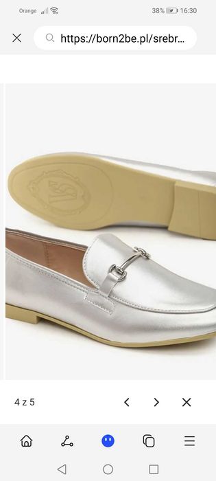 srebrne mokasyny