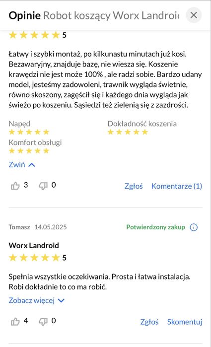 Robot koszący Worx Landroid Vision M800 WR208E 800m2