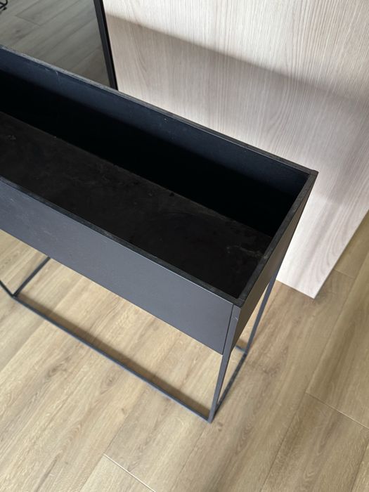 Kwetnik metalowy czarny loft wys 85 cm