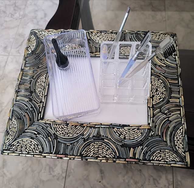 Conjunto de organizadores acrílicos transparentes para produtos de maquilhagem