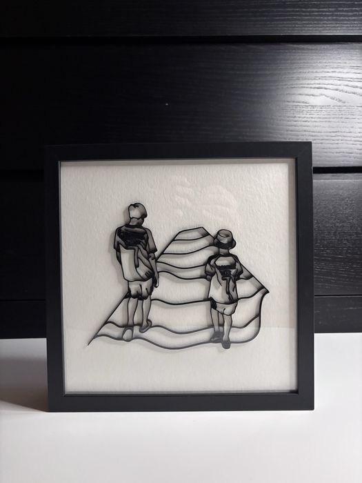 Silhuetas personalizadas em moldura 25x25