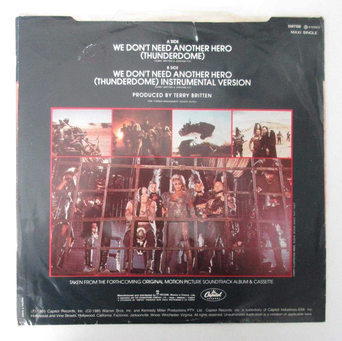 TINA TURNER - We Don't Need Another Hero (Máxi-Single)