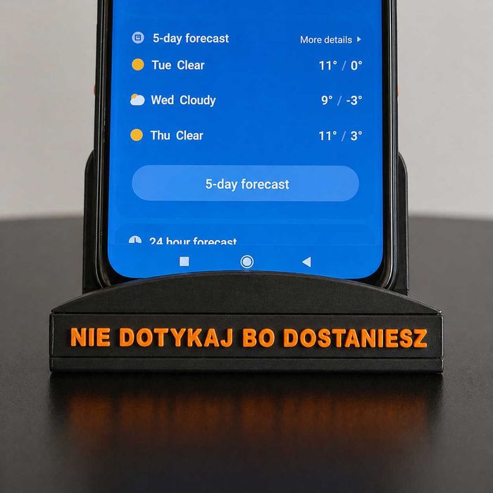 PODSTAWKA Stojak na Telefon NIE DOTYKAJ | Gadżet na Biurko