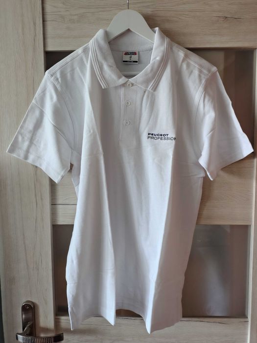 Koszulka polo Peugeot Professional M - nowa, biała, bawełna