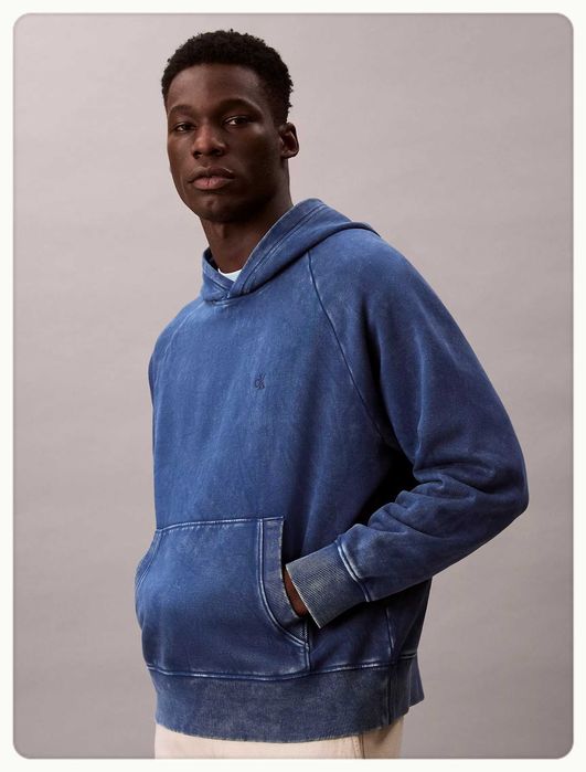 Кофта calvin klein худи (ck hoodie insignia blue over ) c америки L