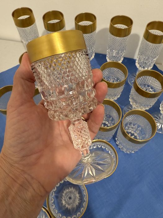 Złocone Kieliszki z Huty Anna