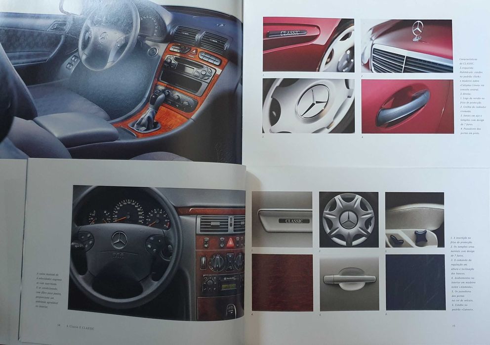 2 Catálogos automóvel Mercedes station classe C e classe E - Ano 2002