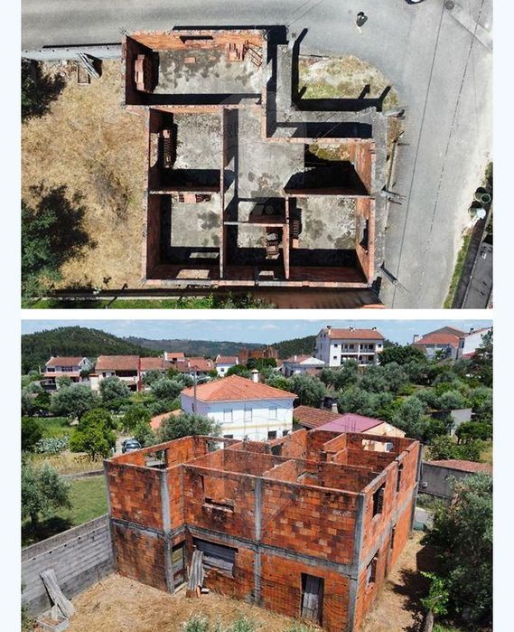 Terreno em penhascoso com uma construção para terminar