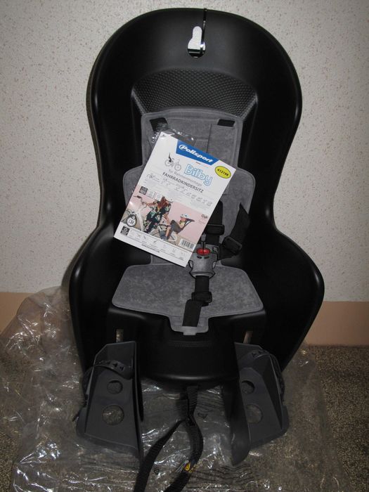FOTELIK rowerowy POLISPORT BILBY MAXI FF czarno-szary NOWY dla dziecka
