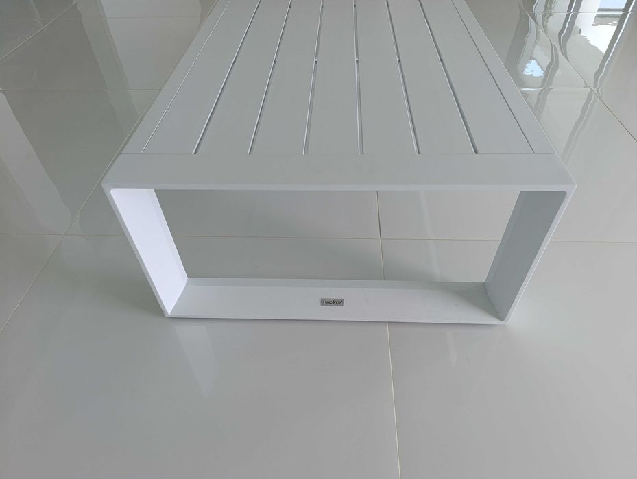 Mesa de Centro Exterior Hespéride Allure Alumínio Branco 130x70 cm