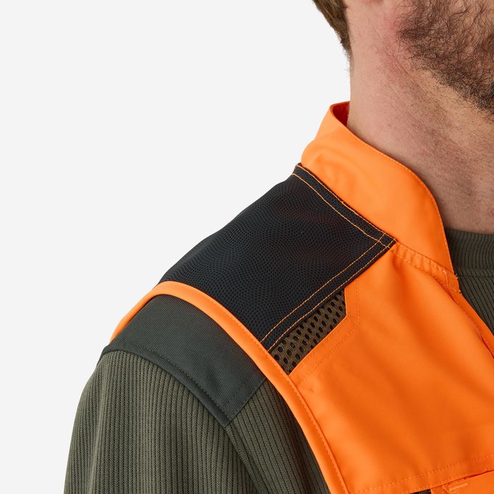 Colete Respirável de Caça Homem 520 Laranja Néon