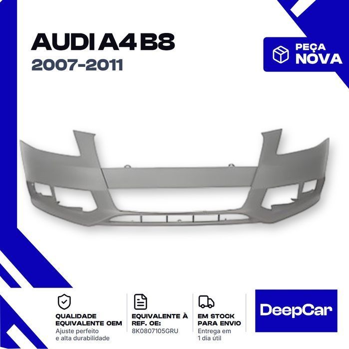 Para-choques Audi A4 B8 8K0807105GRU Frente (2007-2011) Peça Nova