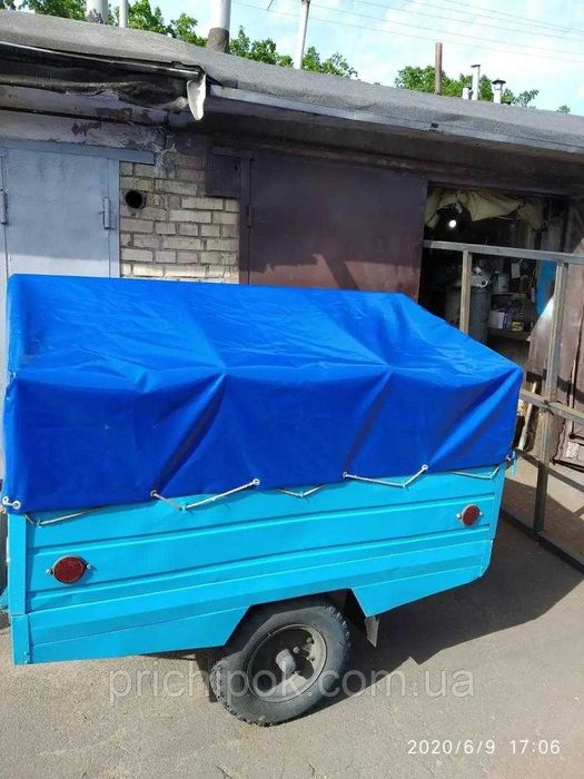 Тент, брезент на легковий  причіп по вашим розмірам ПВХ 650г/м2
