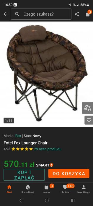 Sprzedam fotel wędkarski FOX