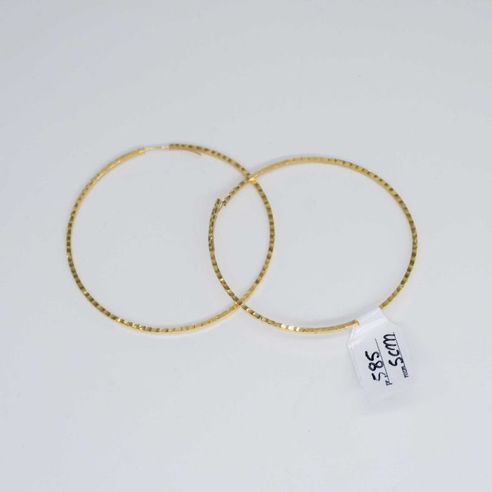 Złote kolczyki 585 KOŁA 2,13gram 5cm Okazja WYSYŁKA GRATIS