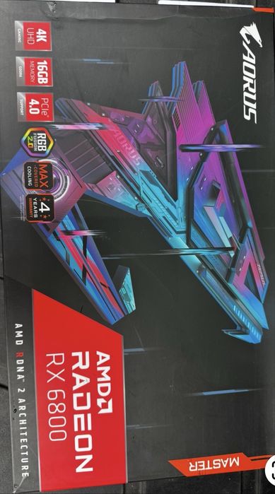Gigabyte AORUS Radeon RX 6800 MASTER 16G (модель GV-R68AORUS M-16GD).