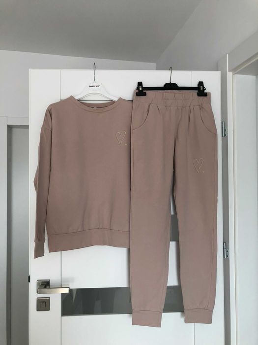 dres damski beżowy bawełna i elastan r m