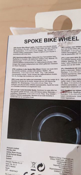 Luzes fluorescentes para rodas de bicicleta