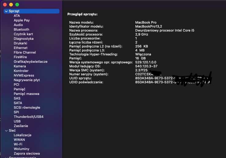 MacBook Pro 13,2. A1706 i5/16G/500G