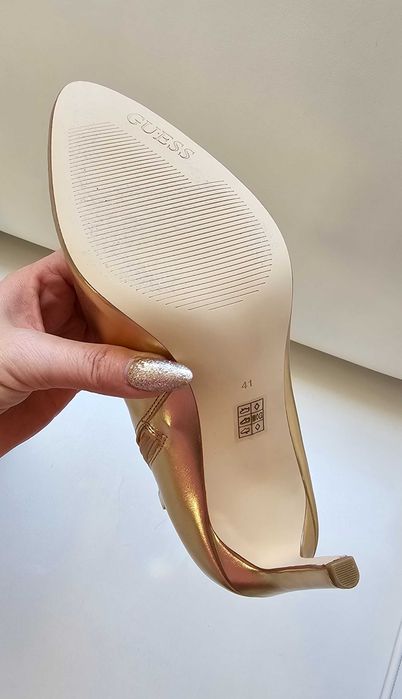 Guess Złote botki skóra roz 41