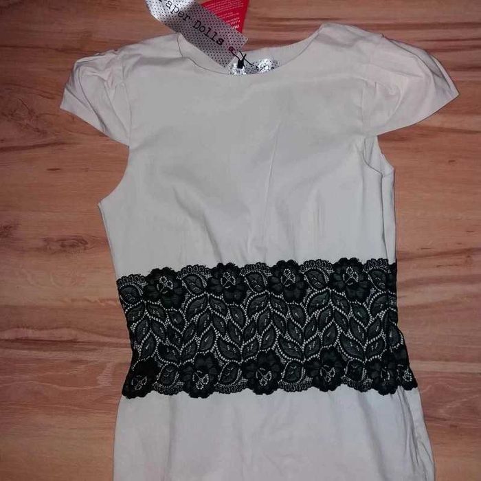 Nowa sukienka 38 M 40 L Paper Dolls kremowa