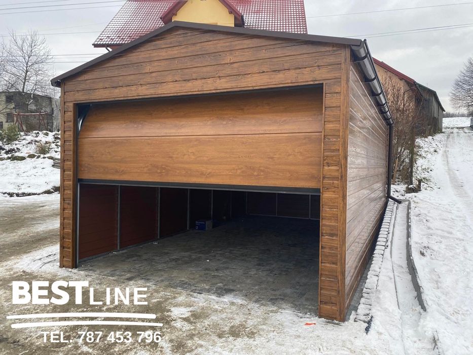 Garaż blaszany z bramą segmentową. Garaż na wymiar - 3x5 3x6 4x5 4x6