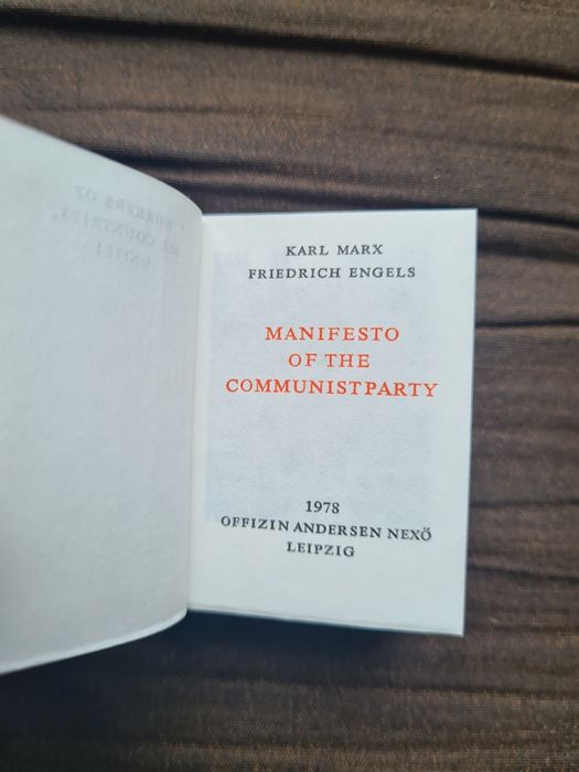 Miniature Book Manifesto Of The Communist Party