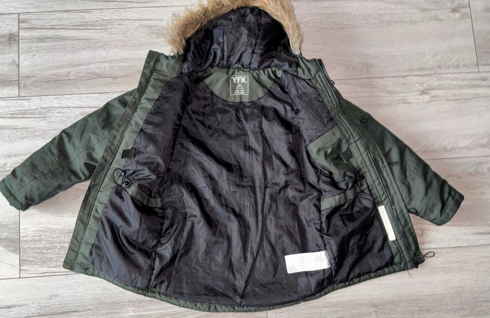 Kurtka zimowa parka chłopięca 134-140cm kurtka khaki