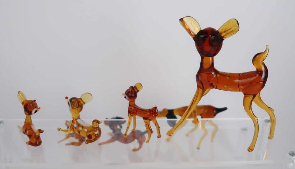 Conjunto de figuras vintage em vidro murano