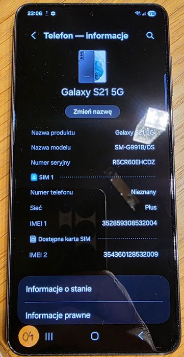 Samsung Galaxy S21 5G 8GB 128 GB Szary GRAY  #01