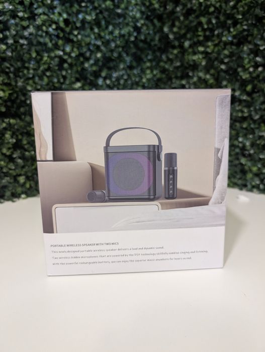 Przenośny Głośnik Karaoke Bluetooth + 2 Mikrofony | RGB | 10W | MUMUWIND