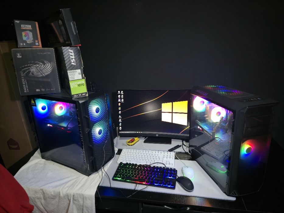 2x GAMING COM TUDO INCLUIDO, Ryzen 6 cores, 1070 8gb, 1660 super nvidia, 16gb ram, pack periféricos novos