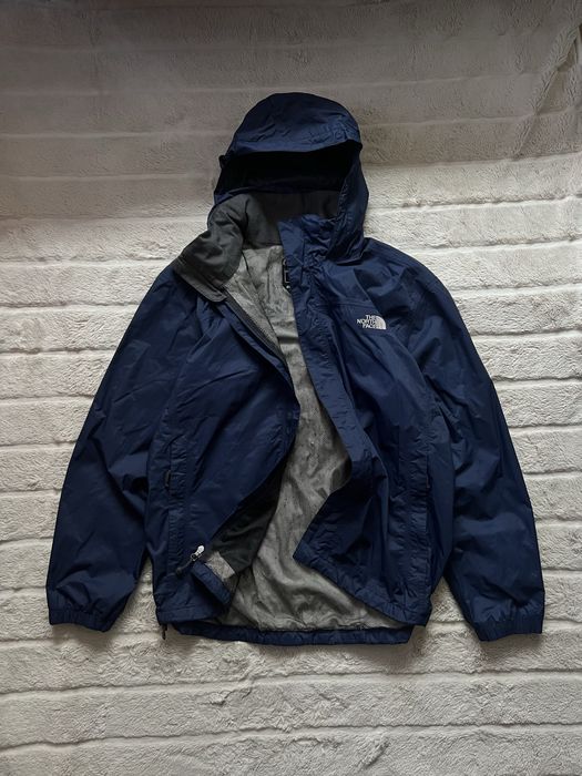 The North Face (L) Rain Jacket чоловіча вітровка темно-синя на мембрані водонепроникна куртка курточка