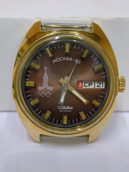 Наручний Годинник. Часы наручные слава олимпийская в позолоте,ссср.