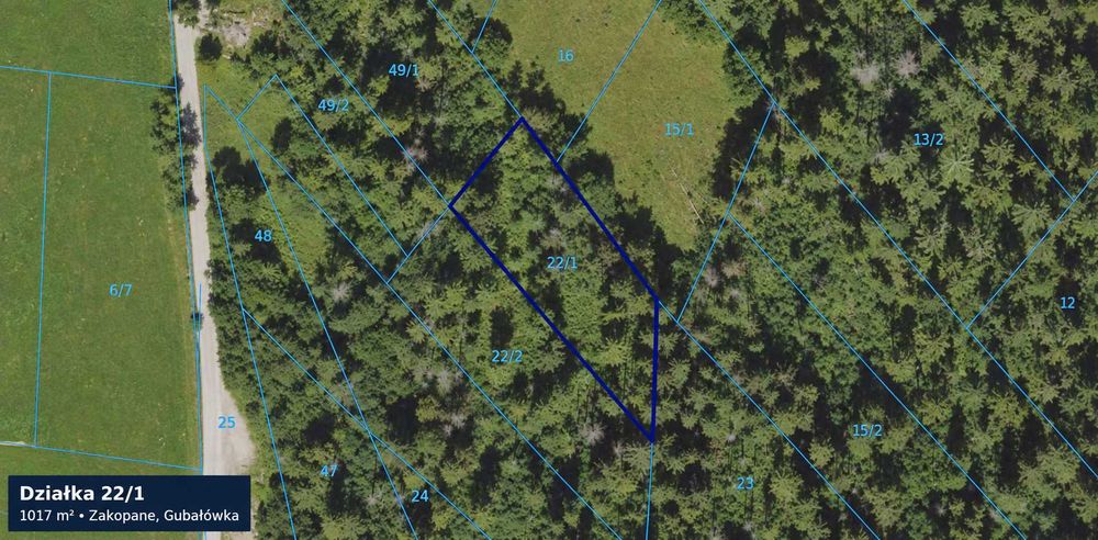 Zakopane, Gubałówka – 3 działki rolno-leśne, 5517 m²