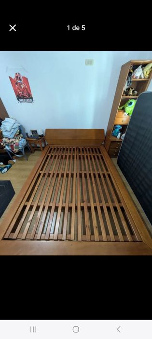 Cama casal Madeira Cerne