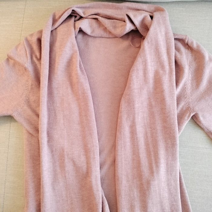 Casaco de malha fina rosa velho Zara S/Estado irrepreensível